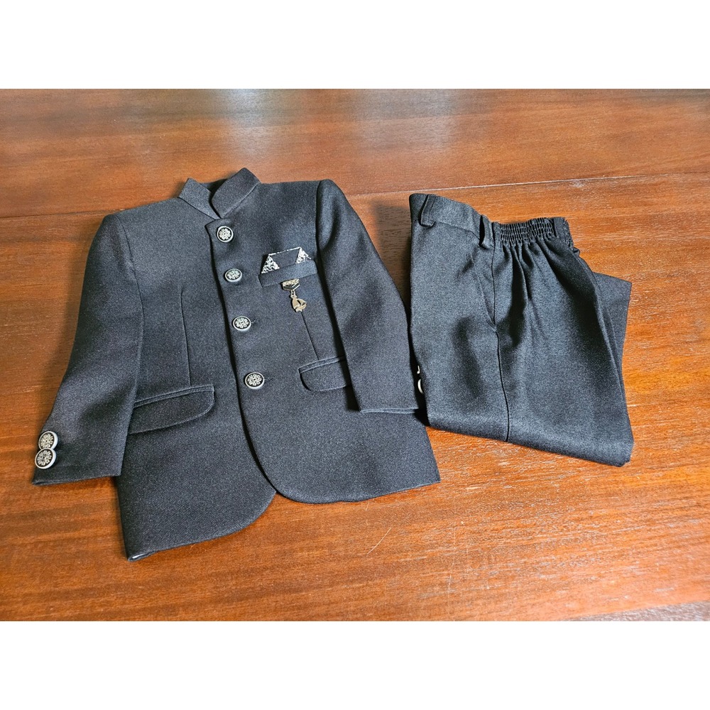 Shubh Suit Set Boys Size 3 Black Mandarin Collar Blazer and Pants Set